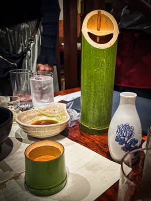 Traditional Japanese Bamboo Dining Vessels in Tokyo