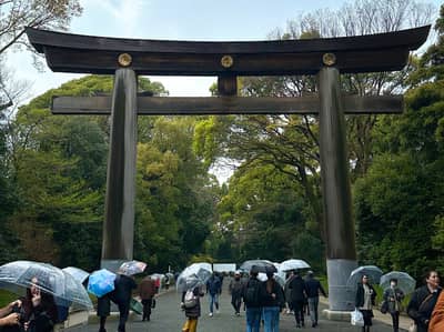 Grand Torii Gate on Rainy Day, Tokyo
