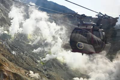 Hakone Ropeway Over Active Volcanic Vents
