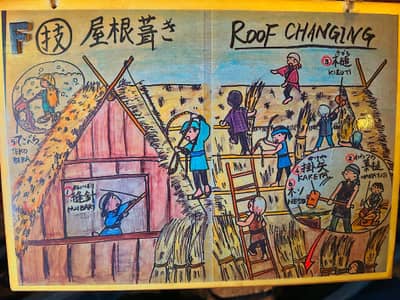 Traditional Roof Changing Educational Display, Shirakawa-go