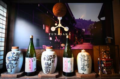 Traditional Sake Display in Takayama