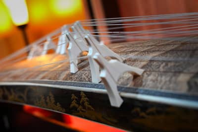 Traditional Japanese Koto Strings and Bridges