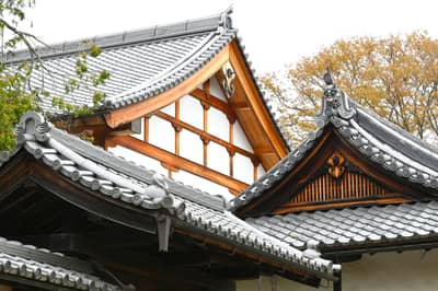 Traditional Temple Roof Architecture in Kyoto