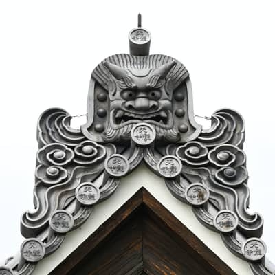 Traditional Oni Roof Ornament, Kyoto Temple