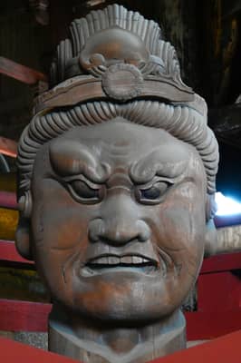 Nio Guardian Sculpture at Buddhist Temple in Nara