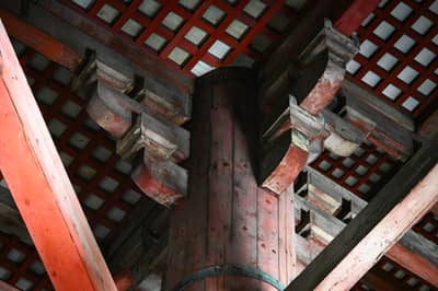 Traditional Wooden Bracket System at Nara Temple