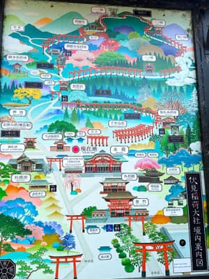 Illustrated Visitor Map of Fushimi Inari Taisha Shrine