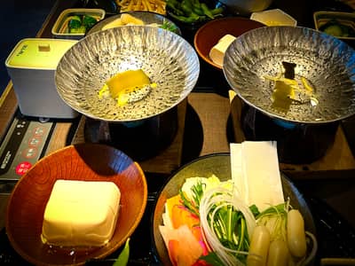 Japanese Hot Pot Dining Setup in Hiroshima