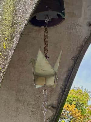 Weathered Paper Lantern Beneath Stone Overhang, Hiroshima