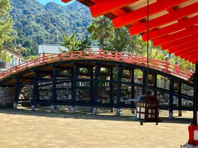 Red Arched Bridge at Itsukushima Shrine, Hiroshima