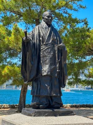 Buddhist Monk Statue by Hiroshima Harbor