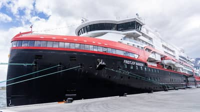 Expedition Cruise Ship Docked in Ushuaia Port