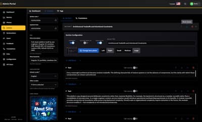 CMS Admin Portal Article Management Interface